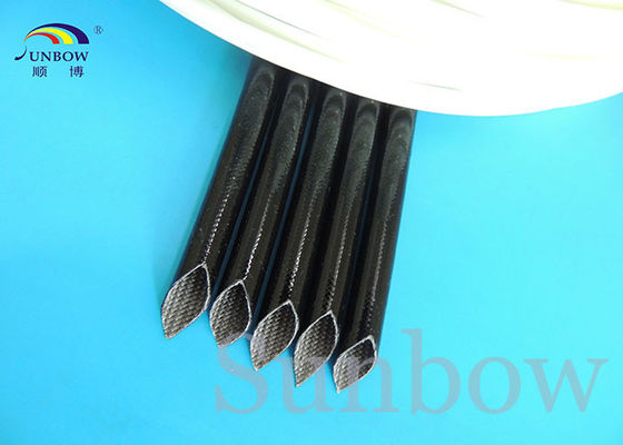 China do silicone preto da resina de 4.0KV 10mm luva revestida da fibra de vidro para a isolação do fio fornecedor
