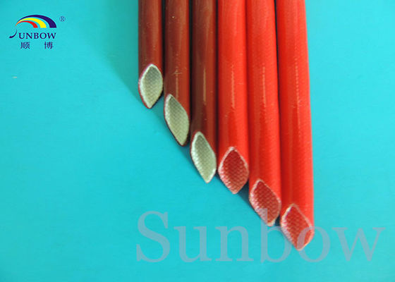 China Da fibra de vidro resistente ao calor da borracha de silicone da cor vermelha alta temperatura sleeving fornecedor