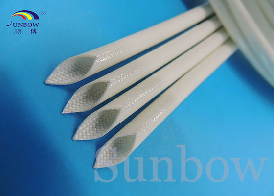 China Fibra de vidro revestida que Sleeving, fibra de vidro branca da borracha de silicone Sleeving trançado fornecedor