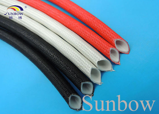 China Sleeving revestido da fibra de vidro da borracha de silicone da proteção da máquina de soldadura fornecedor