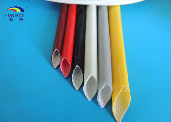 China Os fios elétricos envernizaram a fibra de vidro do silicone que Sleeving resistente de alta temperatura fornecedor