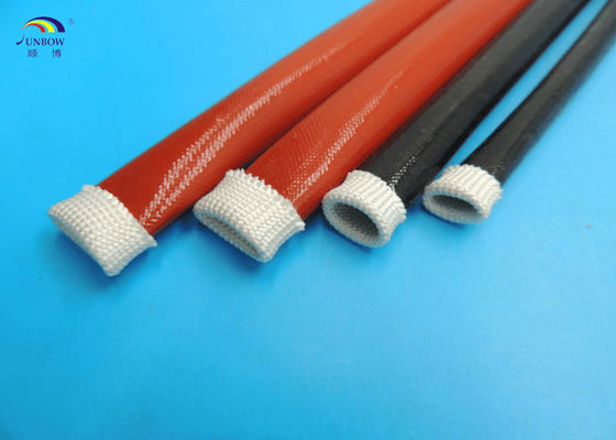China Silicone revestido Sleeving Sleeving trançado expansível da fibra de vidro de alta temperatura da isolação fornecedor
