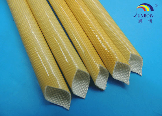 China Sleeving trançado fibra de vidro do motor da categoria da resistência térmica F com a resina do plutônio revestida fornecedor