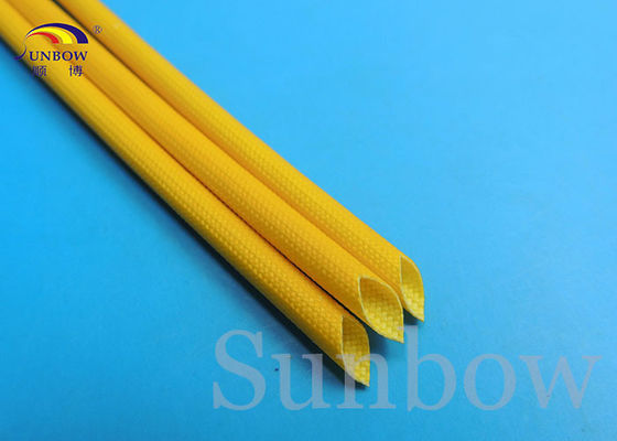China H classifica a chama Sleeving da flexibilidade da fibra de vidro amarela do silicone 2.5KV que retarda propriedades fornecedor