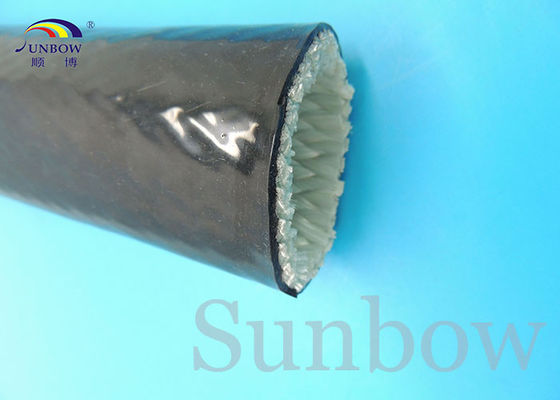 China Do fogo revestido da fibra de vidro do silicone preto Sleeving 20mm para fundições das plantas de aço fornecedor