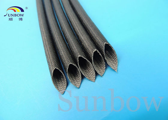 China Silicone Coated Glass Fibre Sleeving High Temperature Silicone Fiberglass Sleeving 5mm Black fornecedor