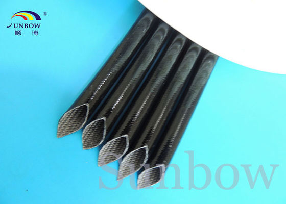 China A fibra de vidro preta do silicone que Sleeving/fibra de vidro de borracha trançou a luva para a isolação do chicote de fios do fio fornecedor