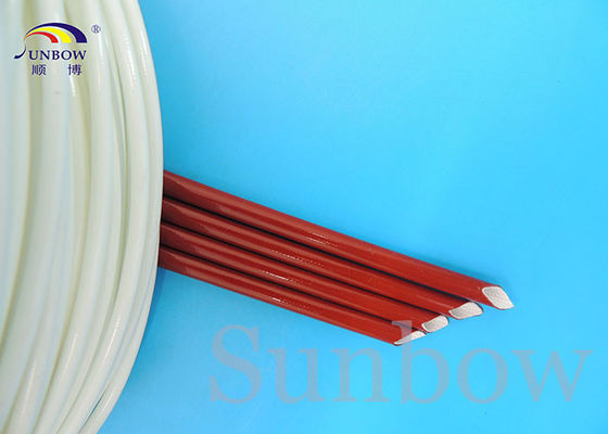 China A borracha de silicone sleeving da fibra de vidro do silicone do vermelho de tijolo do UL revestiu as luvas da fibra de vidro fornecedor
