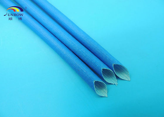 China 1.2KV coloriu a luva trançada macia da fibra de vidro com resina do silicone Eco-amigável e à prova de fogo fornecedor