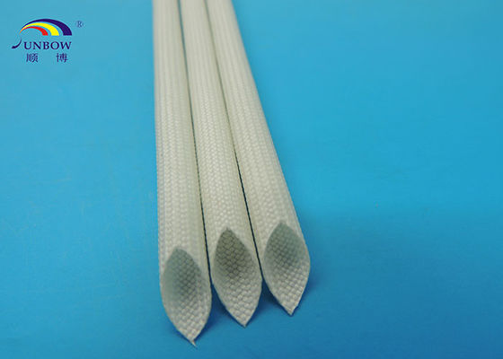 China Fibra de vidro macia do silicone do branco 1.5KV que Sleeving para o fio que isola o dispositivo elétrico fornecedor