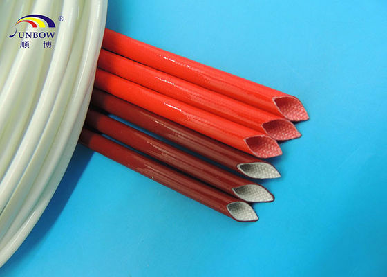 China Chama - luva vermelha retardadora da fibra de vidro do silicone para a proteção de isolamento fornecedor