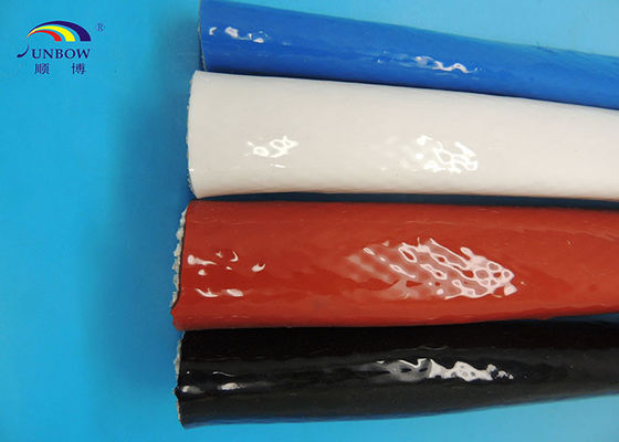 China Sleeving revestido da fibra de vidro do silicone trançado resistente ao calor e prevenção de incêndios fornecedor